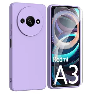Coque pour Xiaomi Redmi A3 / Poco C61 4G - housse etui silicone gel fine + film ecran - MAUVE - htdmobiles