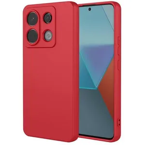 HTDMOBILES Coque pour Xiaomi Redmi Note 13 Pro 4G / Poco M6 Pro 4G - housse etui silicone gel fine + verre trempe - ROUGE pas cher
