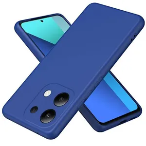 Coque pour Xiaomi Redmi Note 13 4G - housse etui silicone gel fine + film ecran - BLEU FONCE - htdmobiles pas cher