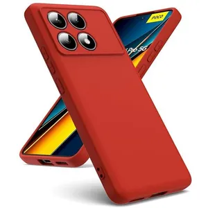 HTDMOBILES Coque pour Xiaomi Redmi K70E 5G / Poco X6 Pro 5G - housse etui silicone gel fine + film ecran - ROUGE pas cher