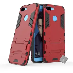 Housse etui coque rigide anti choc pour Huawei Honor 9 Lite + film ecran - ROUGE - htdmobiles pas cher