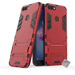 Comparateur de prix : Htdmobiles Coque rigide anti choc pour Huawei P Smart + film ecran - ROUGE