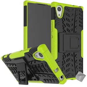Housse etui coque rigide anti choc pour Sony Xperia XA1 + verre trempe - VERT - htdmobiles pas cher