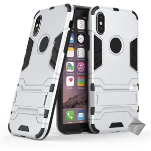 Housse etui coque rigide anti choc pour Apple iPhone X + verre trempe - ARGENT - htdmobiles pas cher