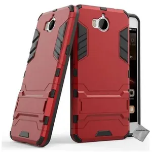 Housse etui coque rigide anti choc pour Huawei Y5 et Y6 (2017) + film ecran - ROUGE - htdmobiles pas cher
