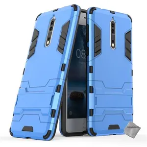 Housse etui coque rigide anti choc pour Nokia 8 + verre trempe - BLEU CLAIR - htdmobiles pas cher