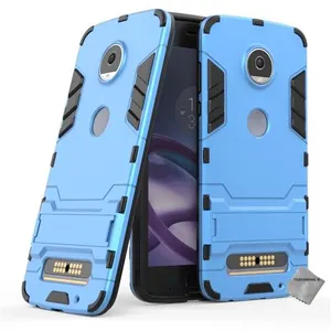 Housse etui coque rigide anti choc pour Motorola Moto Z2 Play + film ecran - BLEU CLAIR - htdmobiles pas cher