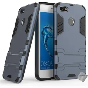 Housse etui coque rigide anti choc pour Huawei Y6 Pro (2017) + verre trempe - BLEU FONCE - htdmobiles pas cher