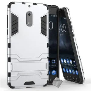 Housse etui coque rigide anti choc pour Nokia 6 + verre trempe - ARGENT - htdmobiles
