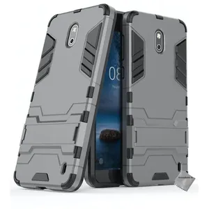 Housse etui coque rigide anti choc pour Nokia 2 + verre trempe - GRIS - htdmobiles pas cher