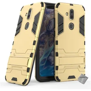 Housse etui coque rigide anti choc pour Nokia 8.1 (2019) + verre trempe - OR - htdmobiles