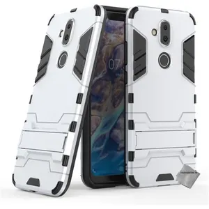 Htdmobiles Coque rigide anti choc pour Nokia 8.1 (2019) + film ecran - ARGENT pas cher