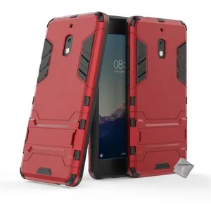 Housse etui coque rigide anti choc pour Nokia 2.1 (2018) + verre trempe - ROUGE - htdmobiles pas cher