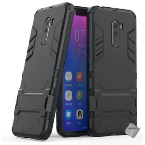 Housse etui coque rigide anti choc pour Xiaomi Pocophone F1 + verre trempe - NOIR - htdmobiles pas cher