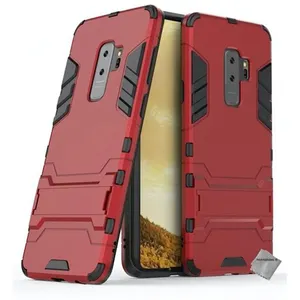 Housse etui coque rigide anti choc pour Samsung Galaxy S9+ Plus + verre trempe - ROUGE - htdmobiles pas cher