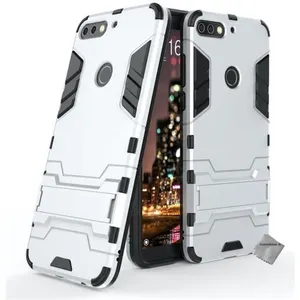 Housse etui coque rigide anti choc pour Huawei Y7 (2018) + film ecran - ARGENT - htdmobiles pas cher
