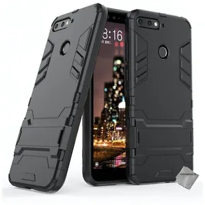 Housse etui coque rigide anti choc pour Huawei Honor 7A + verre trempe - NOIR - htdmobiles pas cher