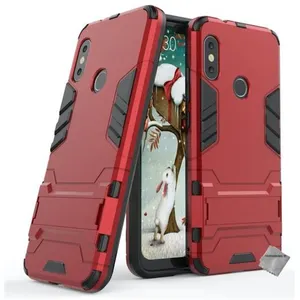 Housse etui coque rigide anti choc pour Xiaomi Mi A2 Lite + verre trempe - ROUGE - htdmobiles pas cher