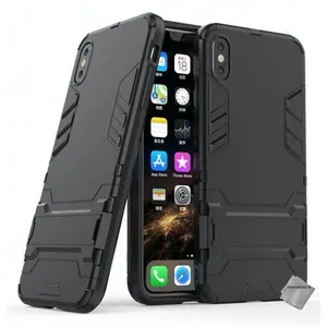 Htdmobiles Coque rigide anti choc pour Apple iPhone XS Max + film ecran - NOIR pas cher