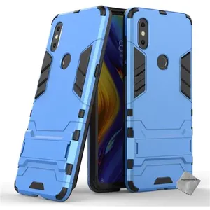 Housse etui coque rigide anti choc pour Xiaomi Mi Mix 3 + verre trempe - BLEU CLAIR - htdmobiles pas cher
