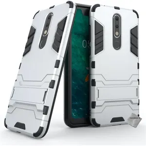 Housse etui coque rigide anti choc pour Nokia 5.1 Plus (2019) + film ecran - ARGENT - htdmobiles pas cher