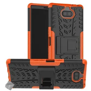Housse etui coque rigide anti choc pour Sony Xperia 10 Plus + verre trempe - ORANGE - htdmobiles