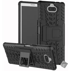 Htdmobiles Coque rigide anti choc pour Sony Xperia 10 + film ecran - NOIR