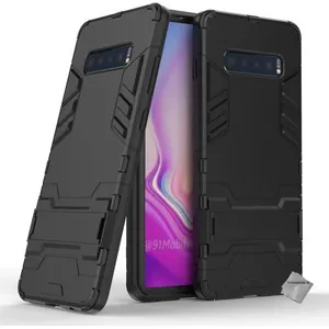 Housse etui coque rigide anti choc pour Samsung Galaxy S10+ Plus + verre trempe - NOIR - htdmobiles pas cher