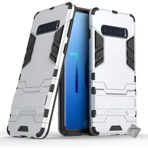 Housse etui coque rigide anti choc pour Samsung Galaxy S10 + verre trempe - ARGENT - htdmobiles pas cher