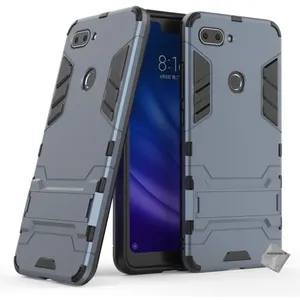 Htdmobiles Coque rigide anti choc pour Xiaomi Mi 8 Lite + film ecran - BLEU FONCE pas cher