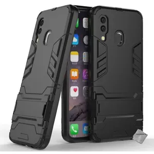 Comparateur de prix : Htdmobiles Coque rigide anti choc pour Samsung Galaxy A40 + verre trempe - NOIR