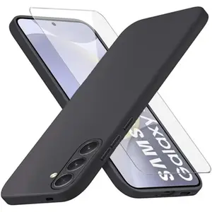 Coque Pour Samsung Galaxy S24 Plus Silicone Noir + Verre Trempe Little... pas cher