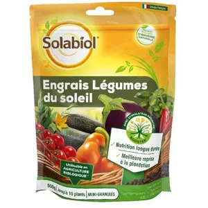 Engrais plantes et légumes du soleil - SOLABIOL - 500 g - Bonifie le sol et nourrit la plante en profondeurVendu parcdiscount
