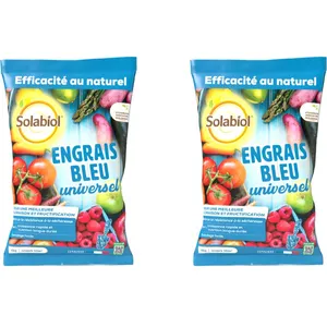 SOLABIOL Engrais Bleu Universel - 2en1 Croissance Rapide & Nutrition Longue Durée - 2x4Kg- SOBLEU4X2