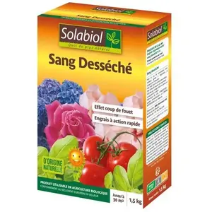 SOLABIOL - Sang Desséché 1,5 Kg - Action coup de fouet - Prêt à l’emploi - Utilisable en agriculture biologiqueVendu parcdiscount