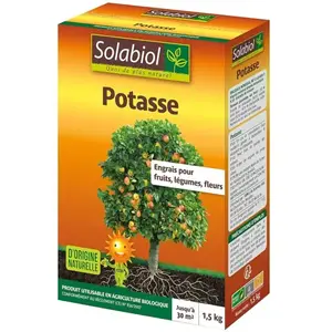 SOLABIOL Engrais Potasse - 15Kg - Jusquà 30m² - Améliore La Fructification - Facile A Épandre - Pour Toutes Les Cultures