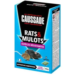 Caussade Anti Rats & Mulots 150 g ( 6 x 25 grs ) - La Solution Radicale pour Protéger Votre Maison-Vendu parcdiscount