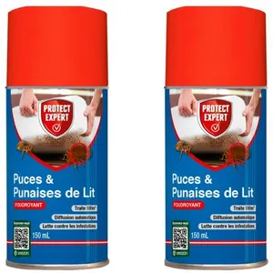 PROTECT EXPERT 2 Aérosols Anti Punaises De Lit & Anti Puces - Diffusio... pas cher