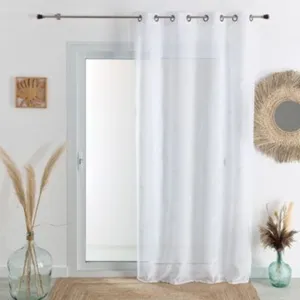 Voilage Brodé De Pampas Polyester Blanc 140x240 Cm