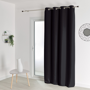 Rideau occultant ignifugé M1 non feu Noir 140x260 cm