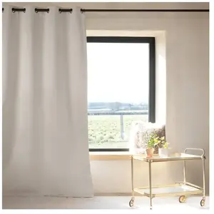 Rideau 100% occultant thermique phonique chiné Ivoire 135x180 cm pas cher