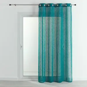HomeMaison.com Voilage - Effet lin fluide Bleu Paon 140x240 cmVendu parcdiscount