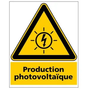 SIGNALETIQUE.BIZ FRANCE Panneau production photovoltaique (C1502) - Adhésif - 450 x 630 mm - Adhésif pas cher