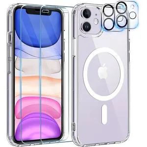 Coque pour iPhone 11 transparente + 2 vitres verre trempé + 2 protège caméras - MASSILIA TECHVendu parcdiscount