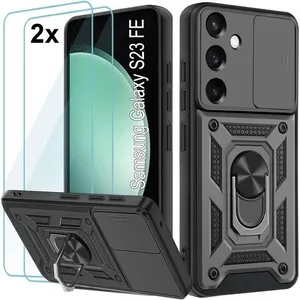 Coque antichocs noire pour GALAXY S23 FE + 2 vitres verre trempé - MASSILIA TECH pas cher