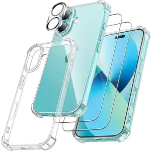 Coque pour iPhone 16 plus - MASSILIA TECH - Transparent - 2 Verre Trempé - 2 Caméra ProtecteurVendu parcdiscount