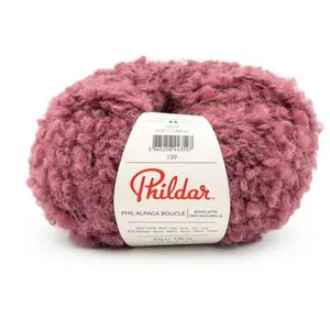Pelote de Laine et Alpaga à Tricoter PHIL ALPAGA BOUCLE Phildar - Un fil luxueux au rendu texturé chic(...) - Prune Rose pas cher
