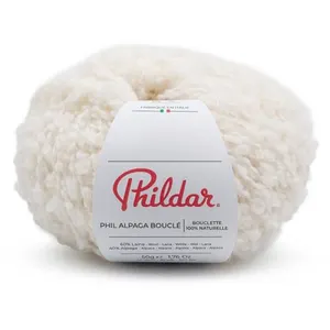 Pelote de Laine et Alpaga à Tricoter PHIL ALPAGA BOUCLE Phildar - Un fil luxueux au rendu texturé chic(...) - Ecru pas cher