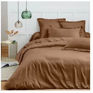 COTON PUR Housse de couette 240 x 220 cm 'Prémium' pour lit 2 places - Prémium Taupe pas cher