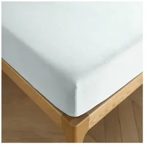 COTON PUR Drap housse 180 x 200 cm bonnet 30 cm 'Prémium' pour lit 2 places King Size - Prémium Menthe pas cher